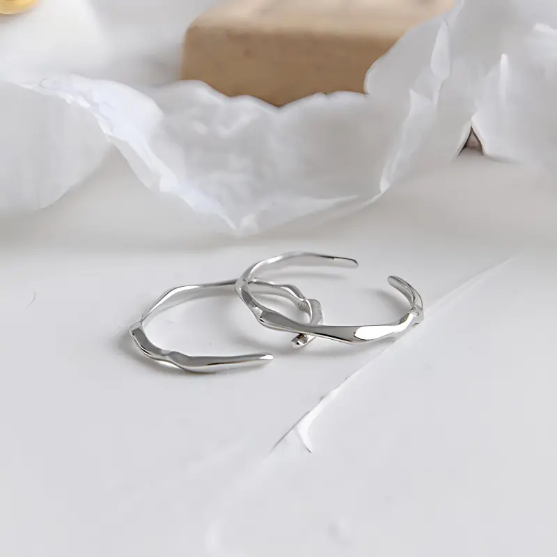 Masw Open Ended Ring Pinky Ring S925 Silver Couple Rings Ring Women's-2