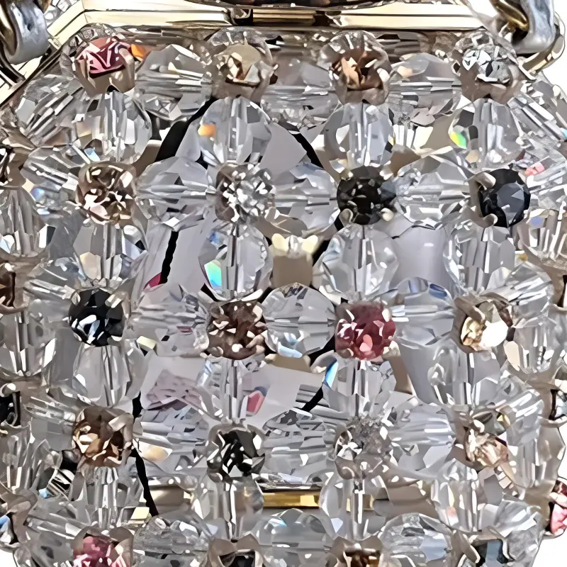 CHANEL Glazed Pearls With Rhinestone Evening Bag, Crossbody Bag, Shoulder Bag Trumpets Women's Transparent-2