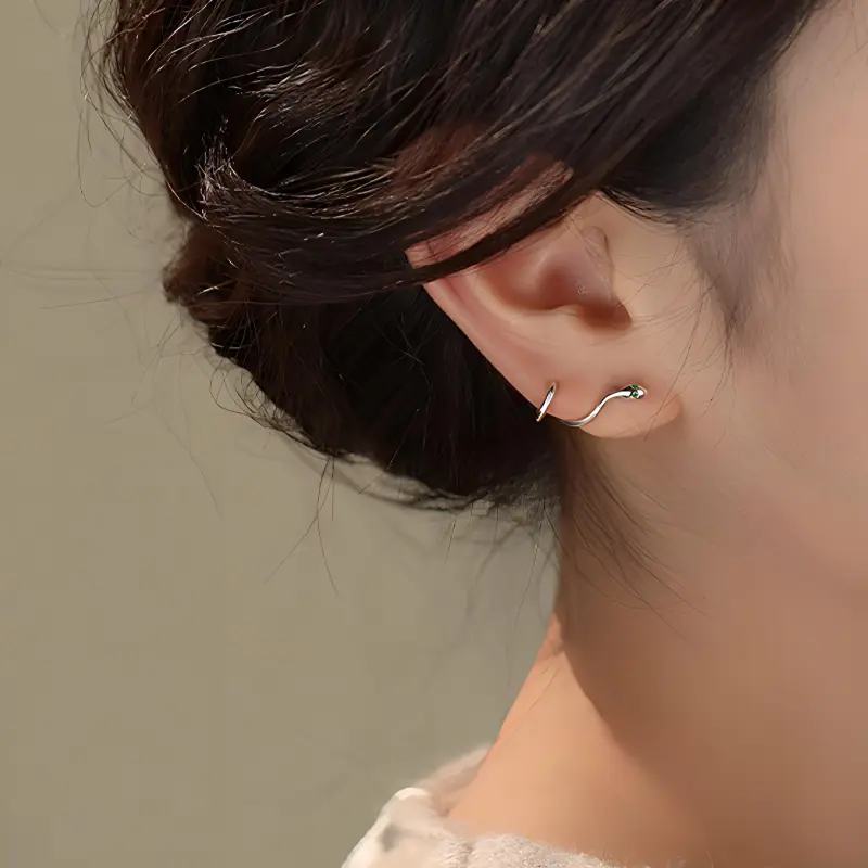 LUYUO 925 Sterling Silver Stud Earrings Unisex-1