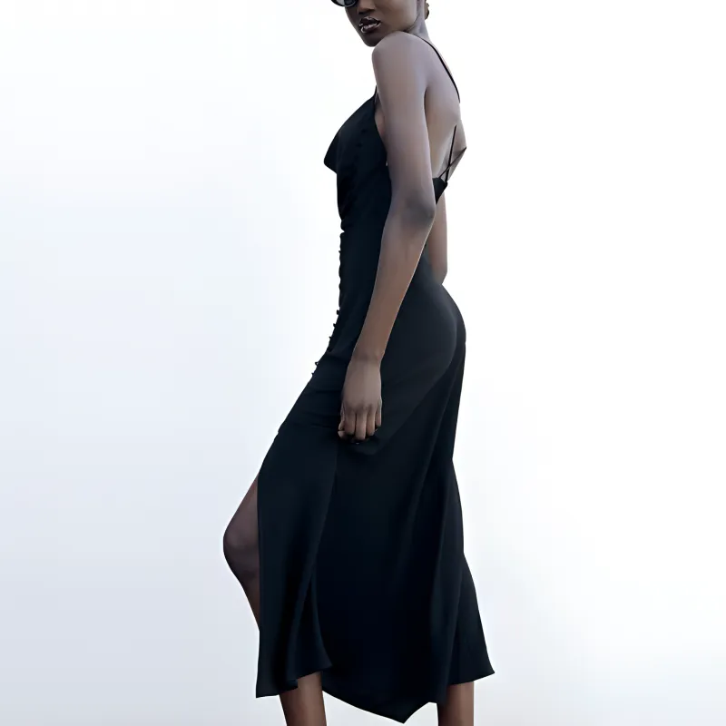 ZARA Sleeveless Dresses Women's Black-3
