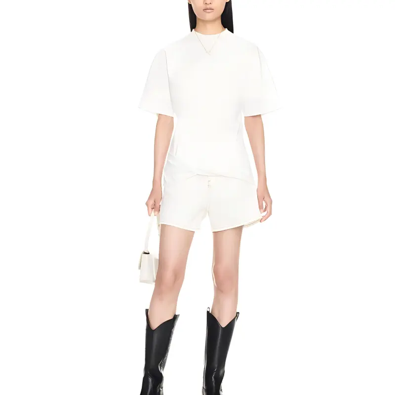 OFF WHITE Contrast stitching Denim Shorts-2
