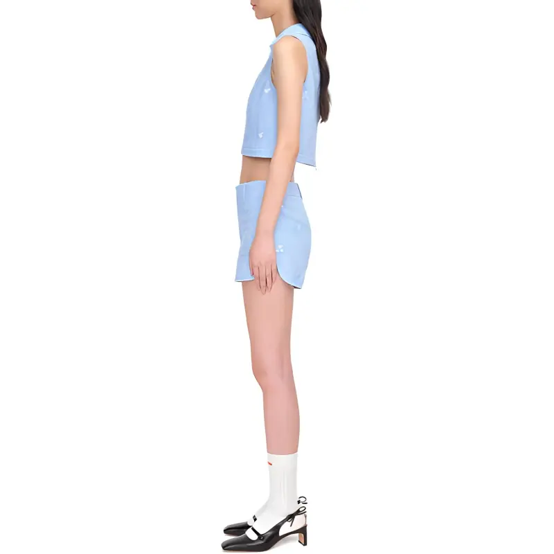 SHUSHUTONG Casual Shorts Women's Blue-3