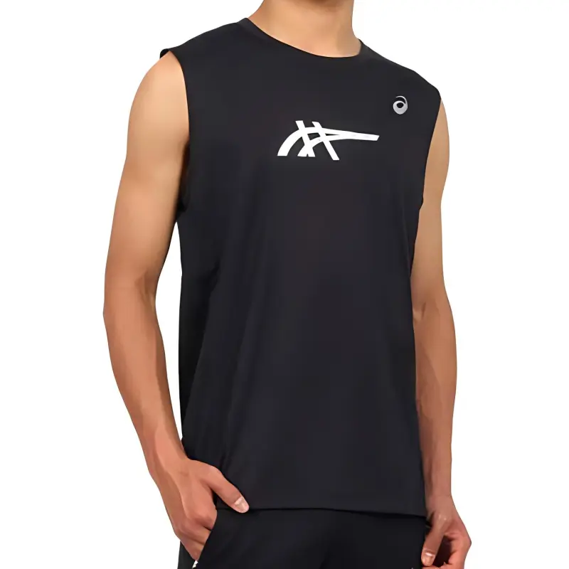 Asics Tank Tops Men's Black Silver-2