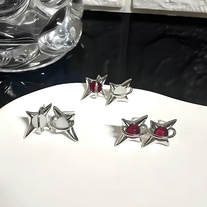 GUDUD Alloy Stud Earrings Men's-4