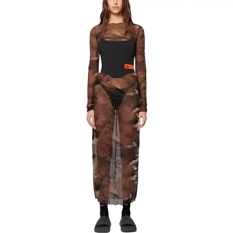 HERON PRESTON Long Sleeved Dresses Women's Brown-1