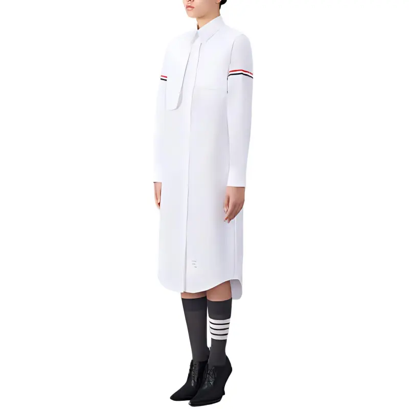 THOM BROWNE Cotton Midi Shirt Dress-3