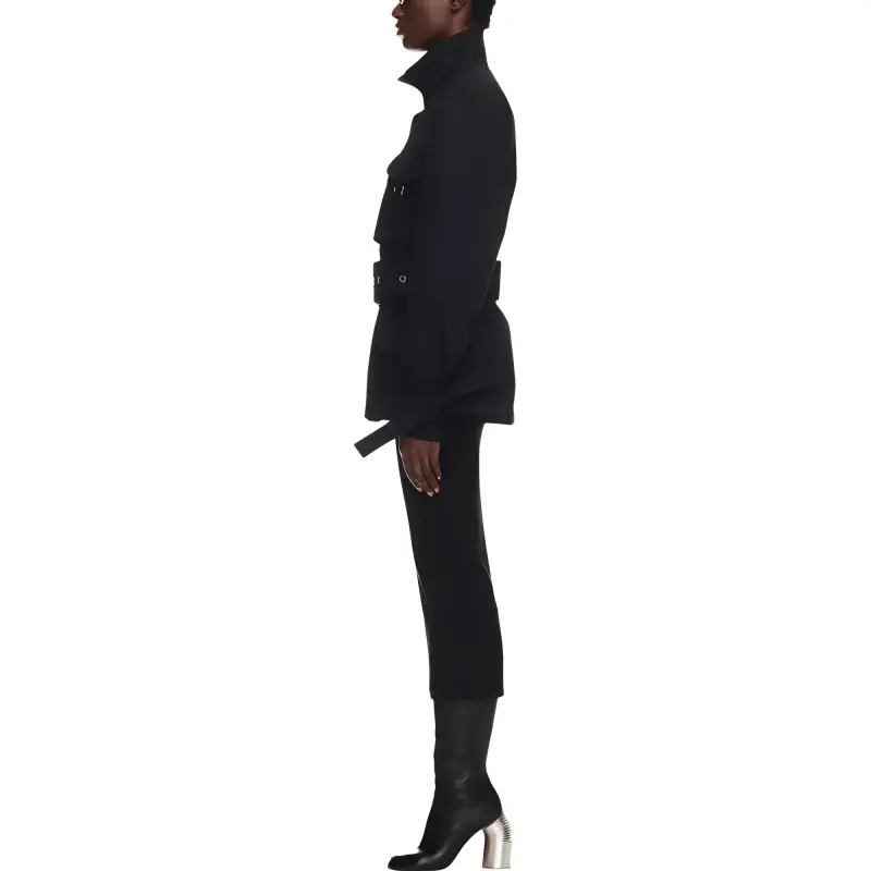 OFF WHITE Funnel Neck Belted Waist Jacket-3