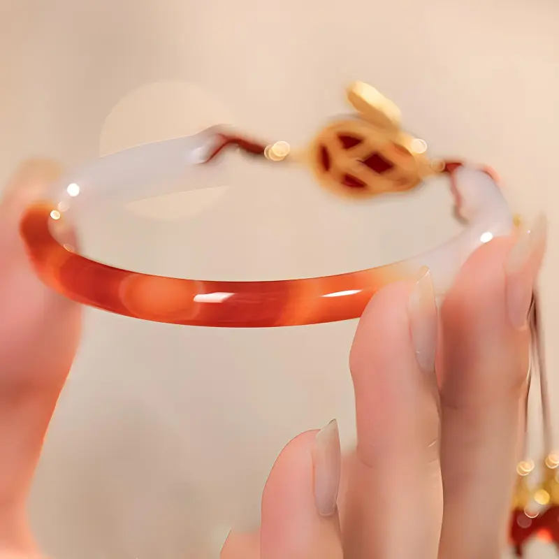 Happy Tide Chalcedony Jade Bangles Women's-2