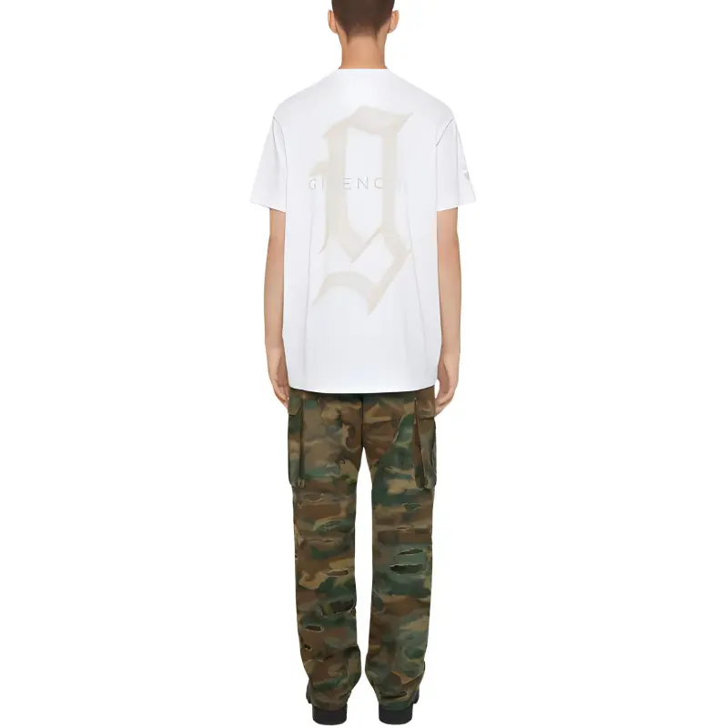 Givenchy Oversized T Shirt In Cotton With Givenchy Horse Print T Shirt Men's White-2