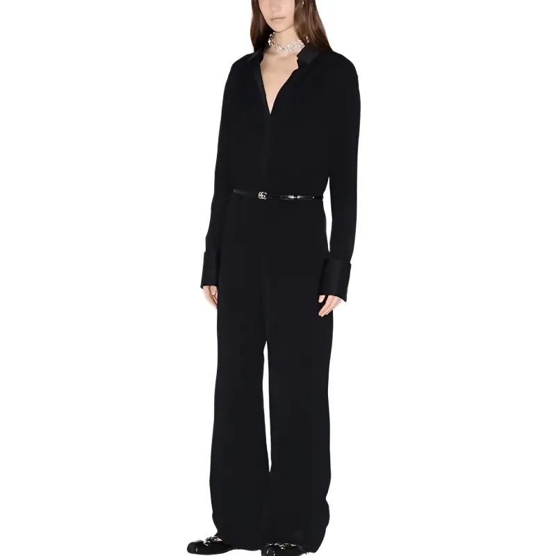 GUCCI Drop Shoulder Belted Waist Jumpsuit-1