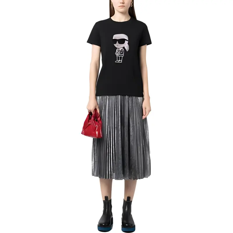 KARL LAGERFELD / Karl Lagerfeld Jeans Ikon Rhinestone embellished T shirt-1
