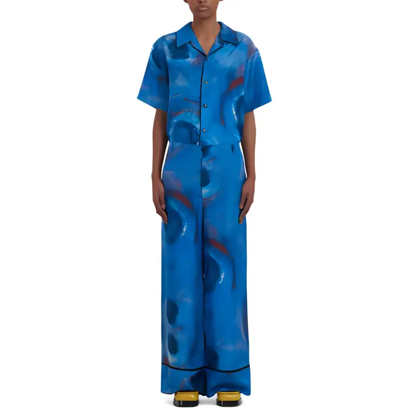 MARNI Allover Printed Wide Leg Trousers-1