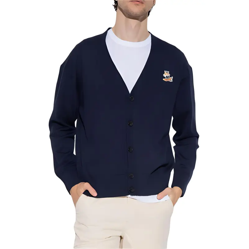 Maison Kitsune Knitwear Men Blue-2
