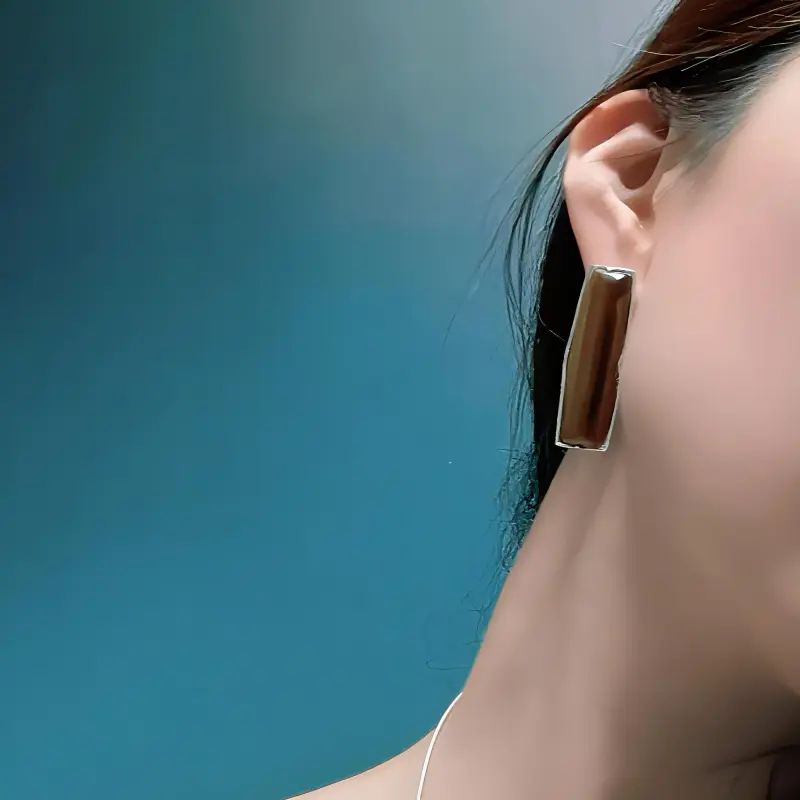 Qurioustone Tiger's Eye Stone Earrings Unisex-3