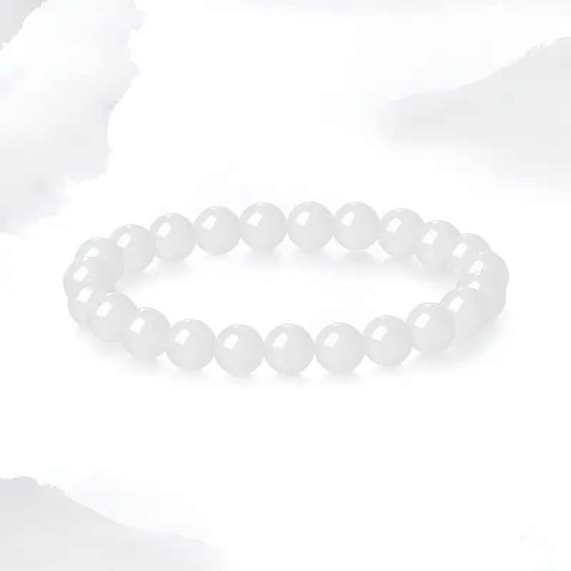 Fortune Gold Hetian Jade Bracelets White Jade Unisex-2