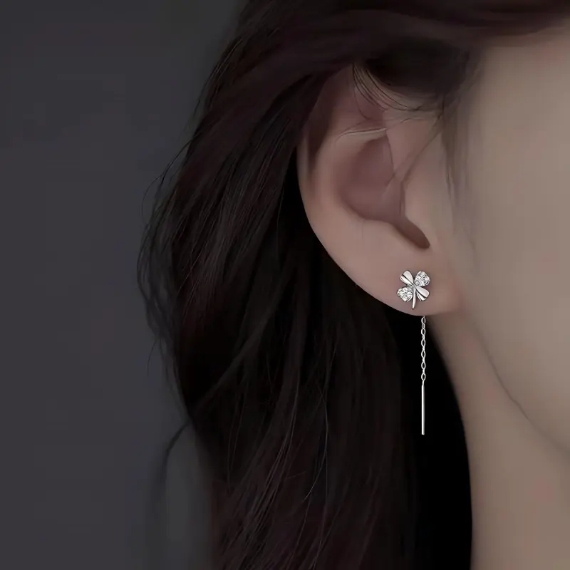 UX S925 Silver Drop Earrings Women's-3