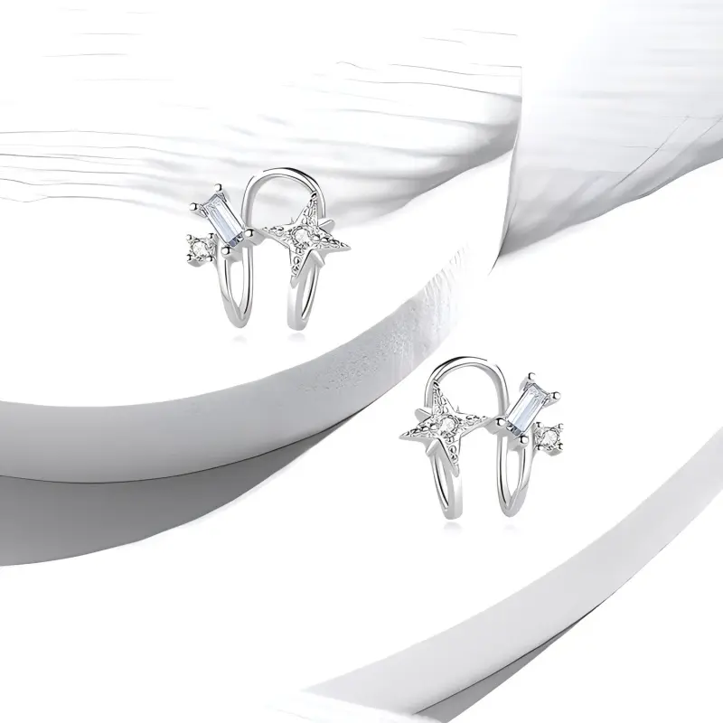 ROGA Alloy Clip On Earrings Women's-4