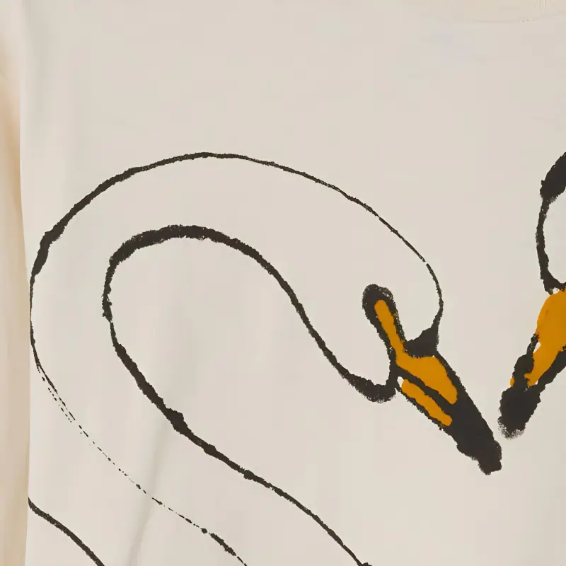 Burberry Swan-print Cotton T-shirt-2