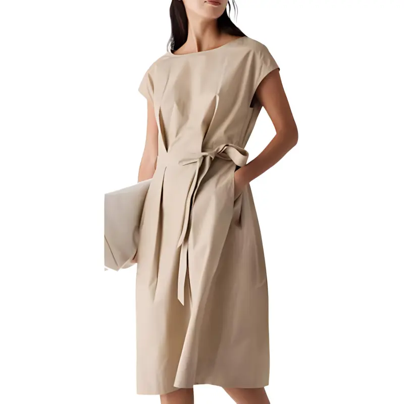 UNIQLO Short-Sleeved Dresses Women's Beige-1