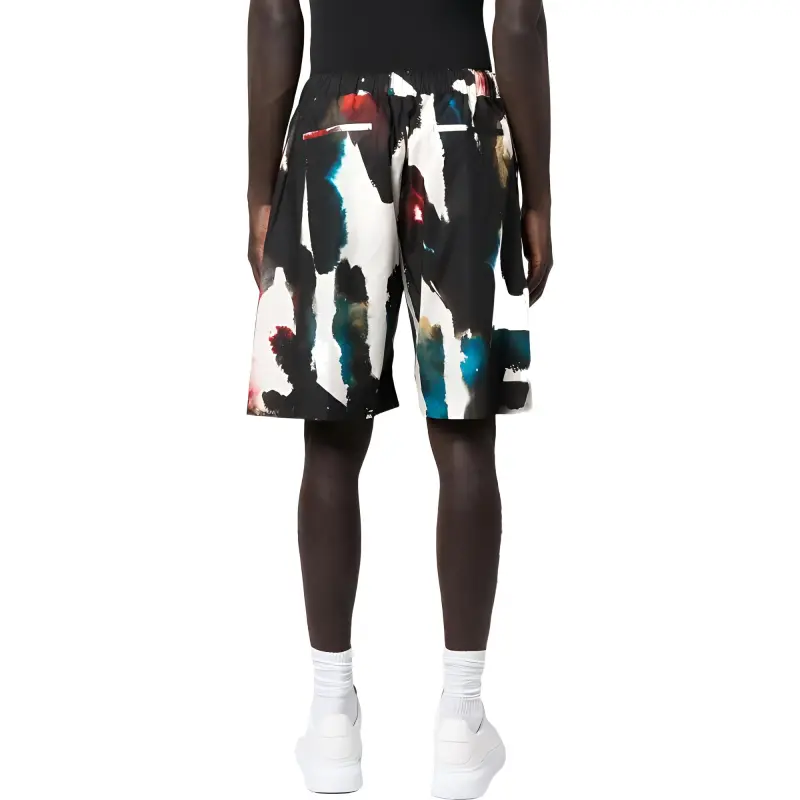 Alexander McQueen Watercolour Graffiti Printed Shorts-2