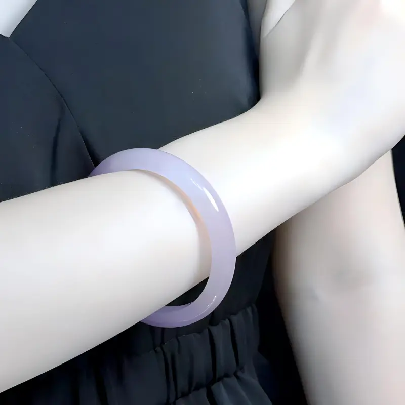 Double Happiness Gift Chalcedony Bangle Women's-2
