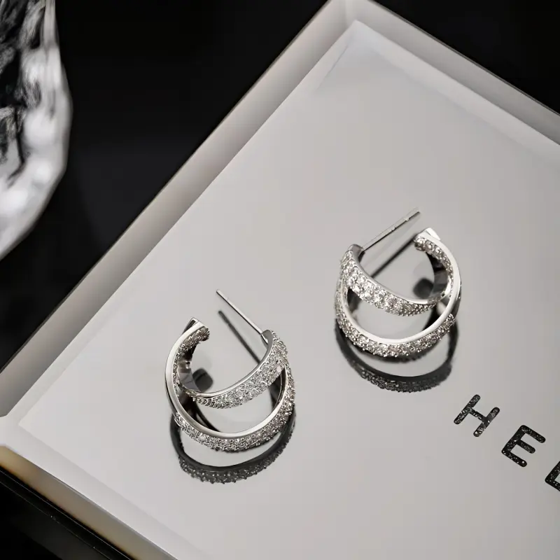 Vegetarian S925 Silver Earrings Women's-1