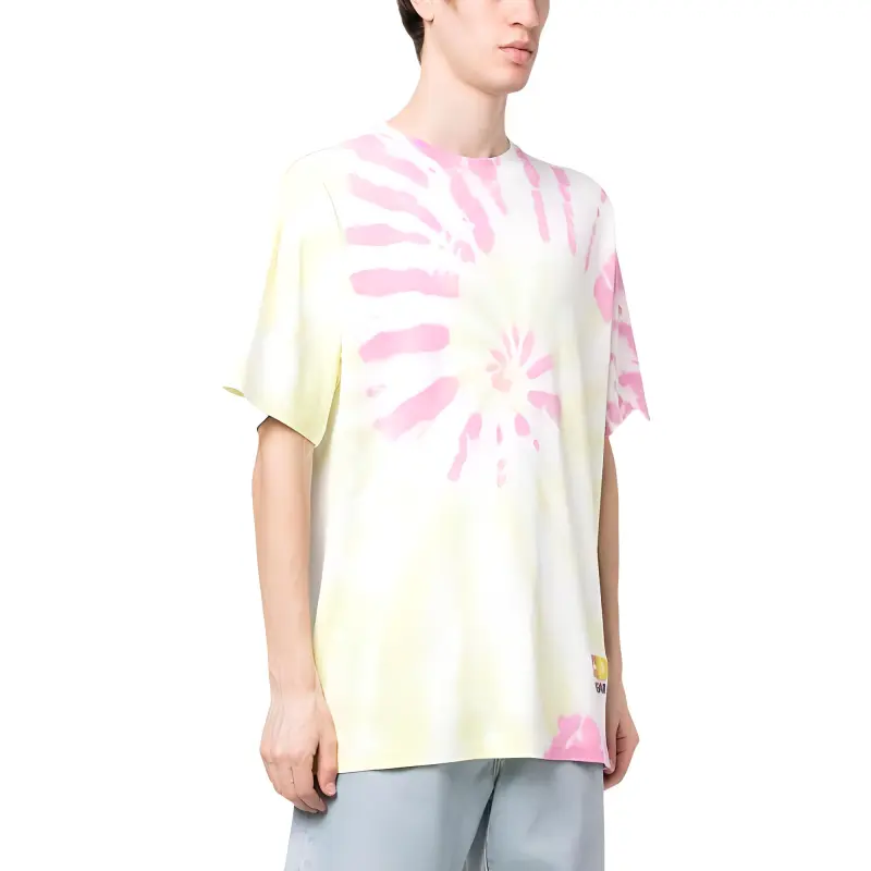 GCDS Logo Printed Tie Dye Crewneck T Shirt-3