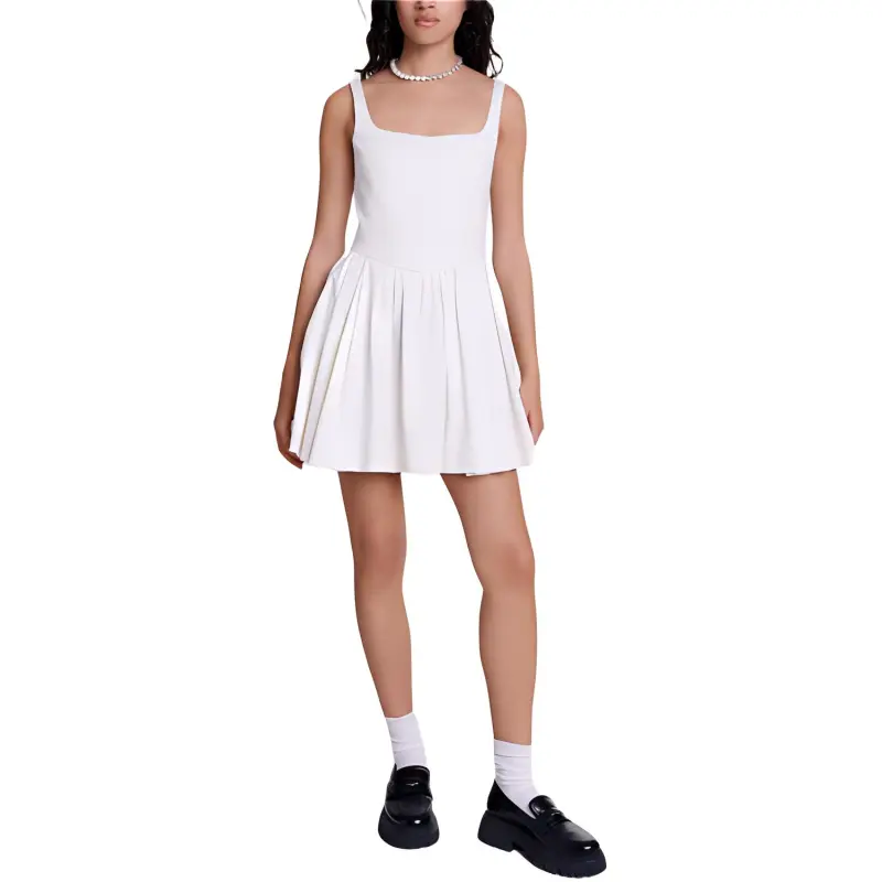 Maje Pleated Sleeveless Mini Dress-1