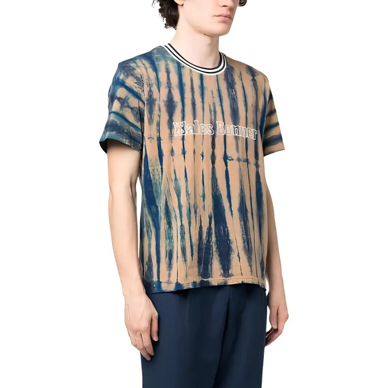 Wales Bonner Logo Printed Tie Dyed Crewneck T Shirt-3