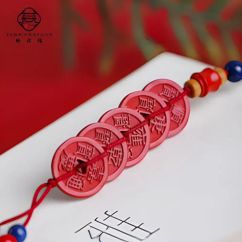 YANXIANGYUAN Cinnabar Carved Ornaments Unisex-3