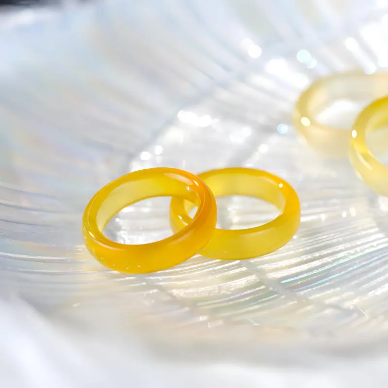 Clear Snow Chalcedony Rings Women's-2
