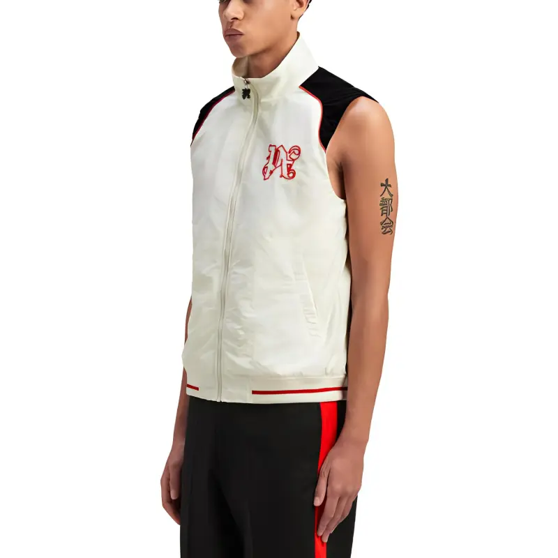 PALM ANGELS Racing Paddock Monogram embroidered Vest-3