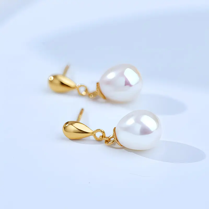Luxury Beads Freshwater Pearl Earrings Women's-2