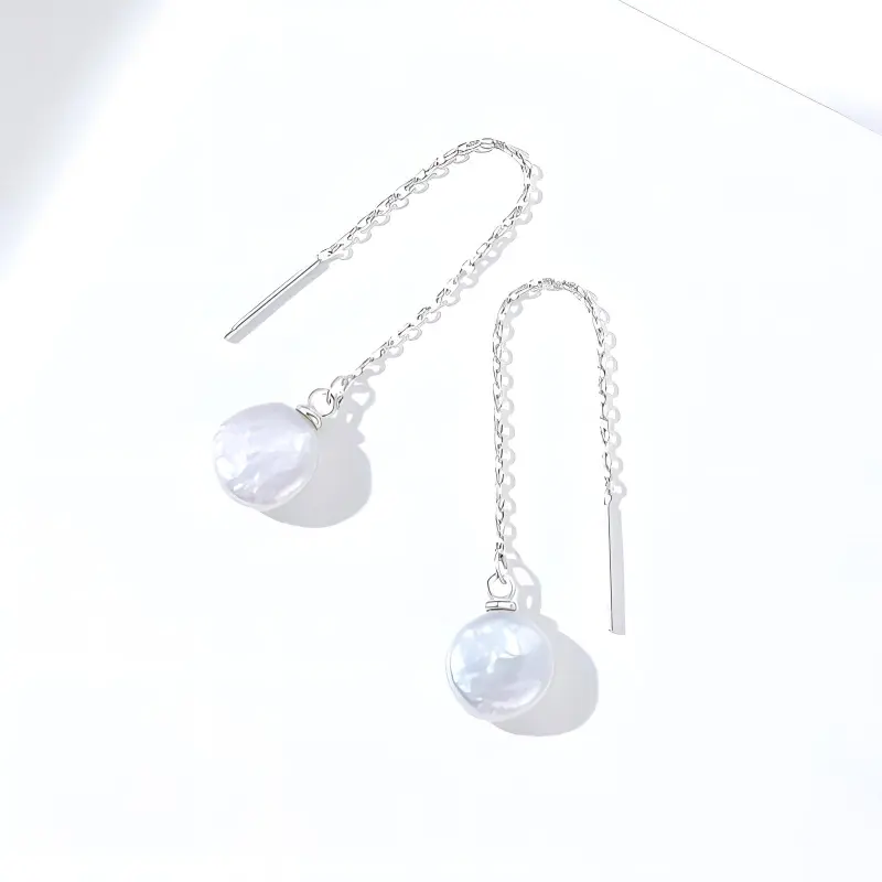 HONGQIAO S925 Silver Drop Earrings Women's-2