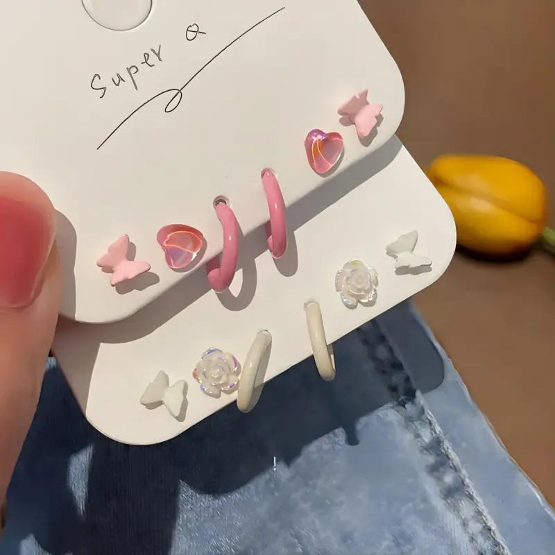 J&KINGLAY Alloy Stud Earrings Women's-2
