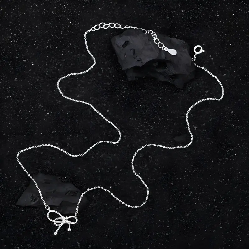 GLOIRE S999 Fine Silver Necklaces Women's Romantic Date Versatile Commute Style-3