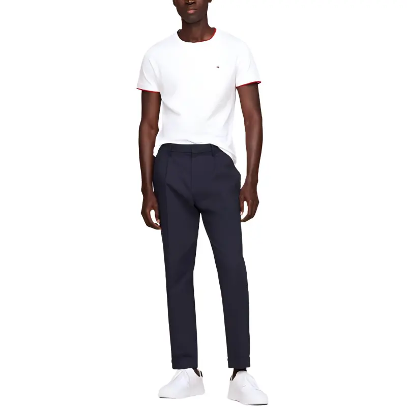 Tommy Hilfiger Tipped Pique Slim Fit T Shirt T Shirt Men's White-1