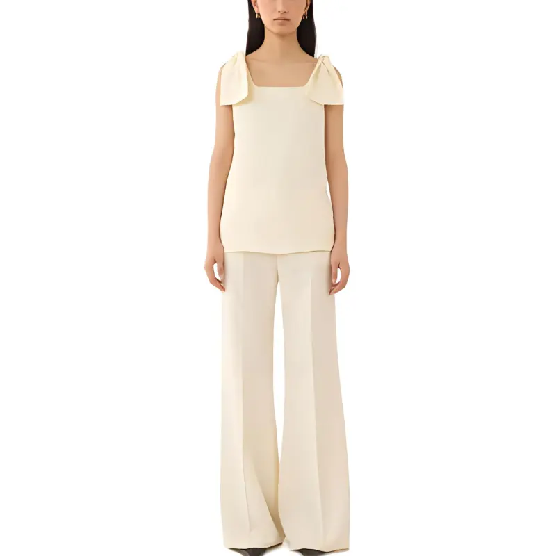 Chloé Bow Strapped Square Neck Tank Top-1