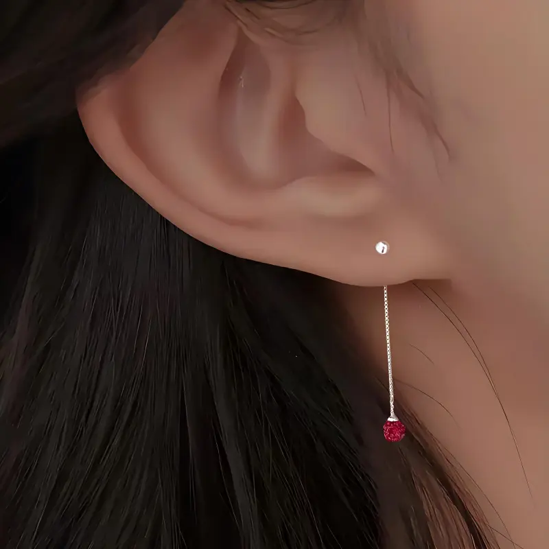 Kim Heng Hee S999 Fine Silver Drop Earrings Women's-2