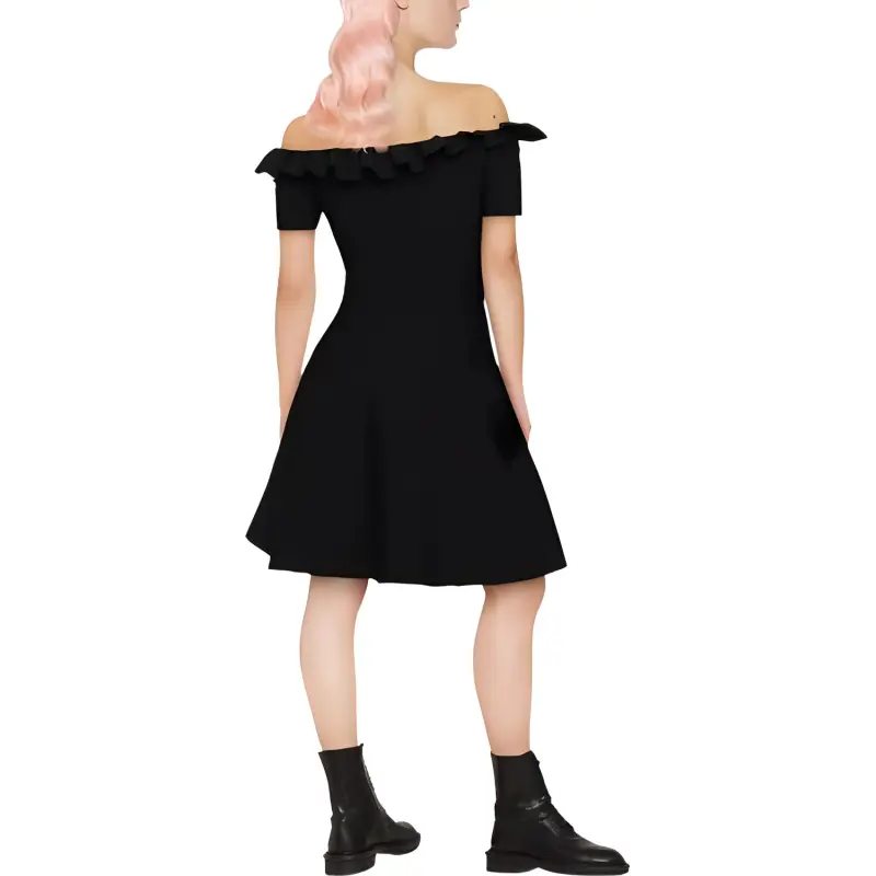 Alexander McQueen Short Sleeved Dresses Women's Black-1