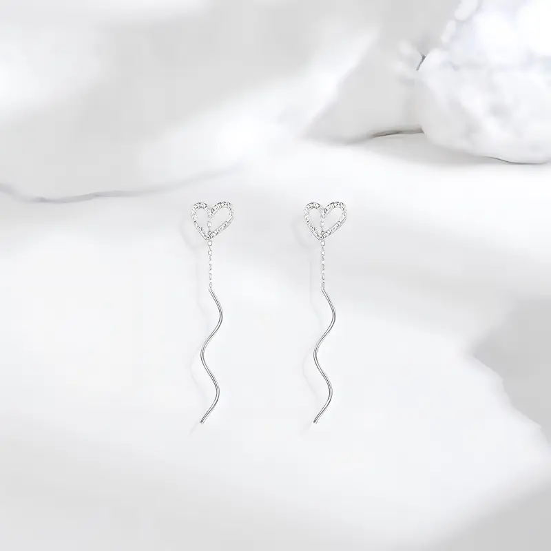 LUYUO 999 Fine Silver Drop Earrings Women's-4