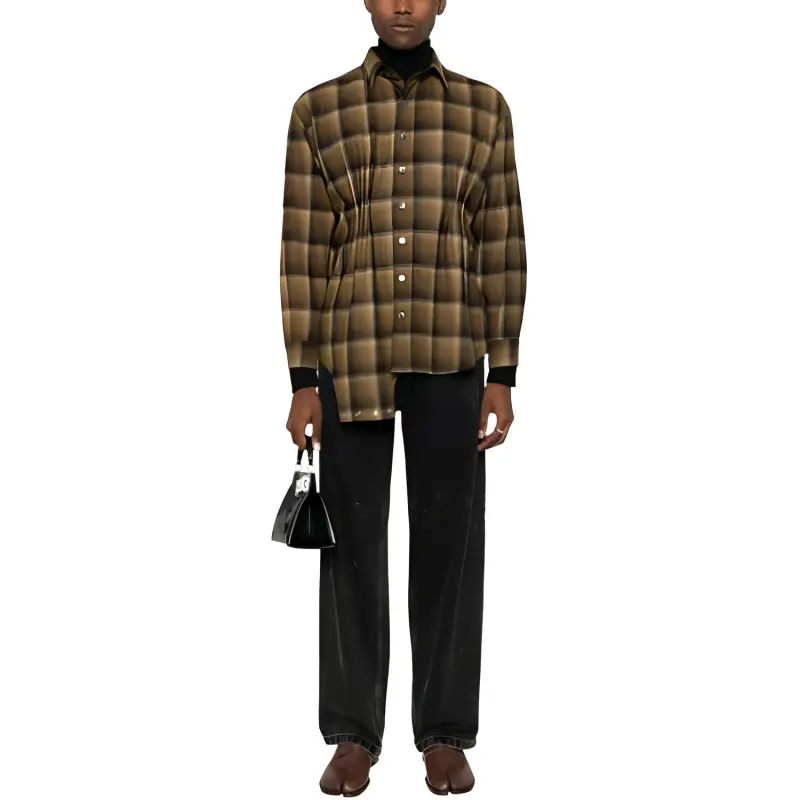 Maison Margiela X Pendleton Asymmetric Plaid Wool Shirt-1