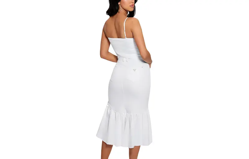 GUESS Emery Corset Top Tank Tops Women's White-1