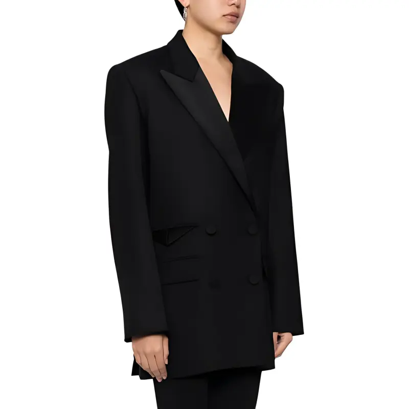 DAVID KOMA Double breasted Tuxedo Blazer-2
