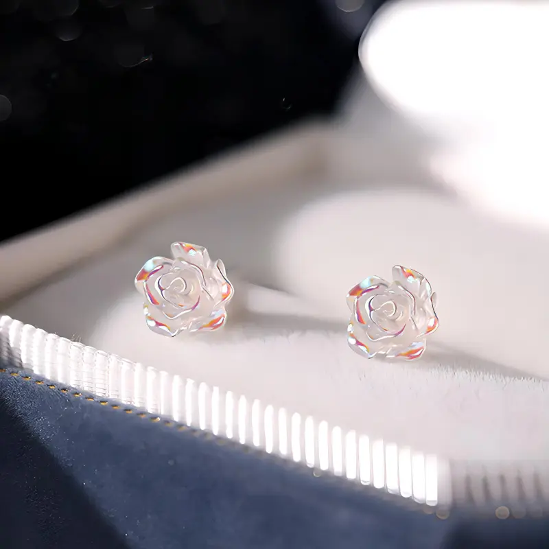 NVBBK Sterling Silver Stud Earrings Women's-2