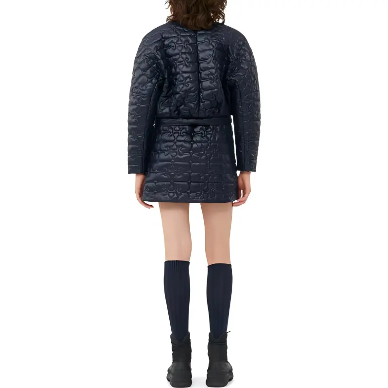 GANNI Quilted Recycled-nylon Miniskirt-1