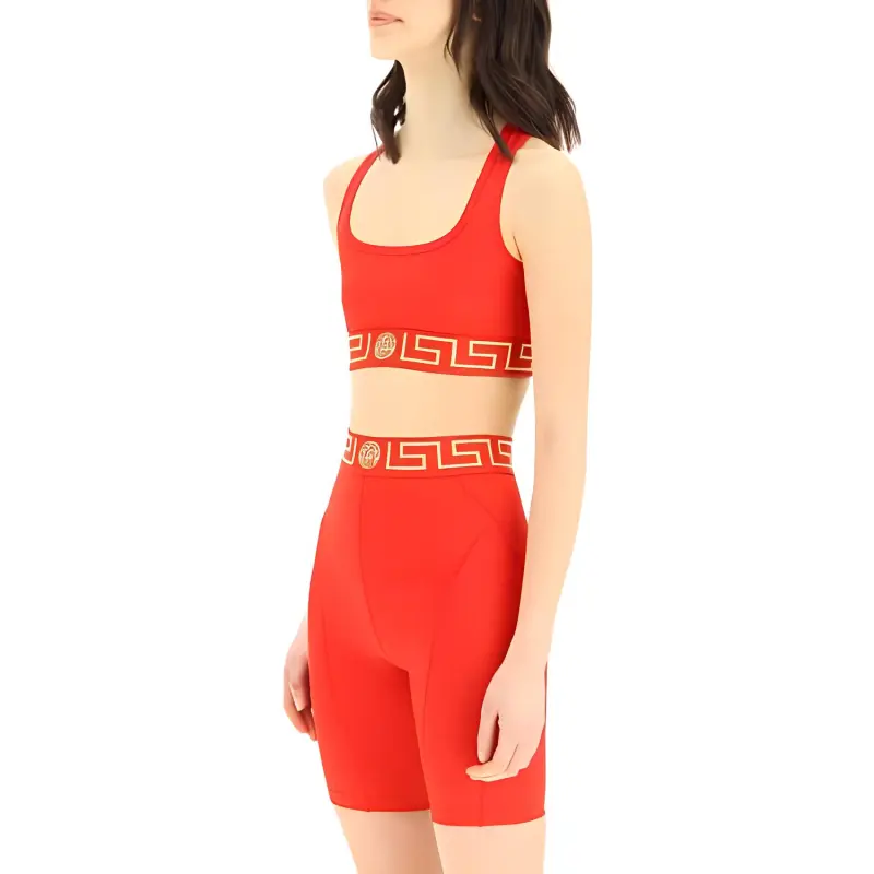 VERSACE Greca Border Sports Bra 'Red'-3