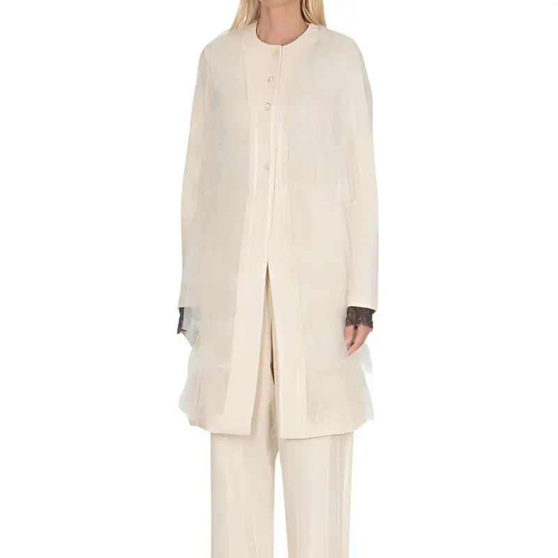 UMA WANG Layered Single breasted Coat-4