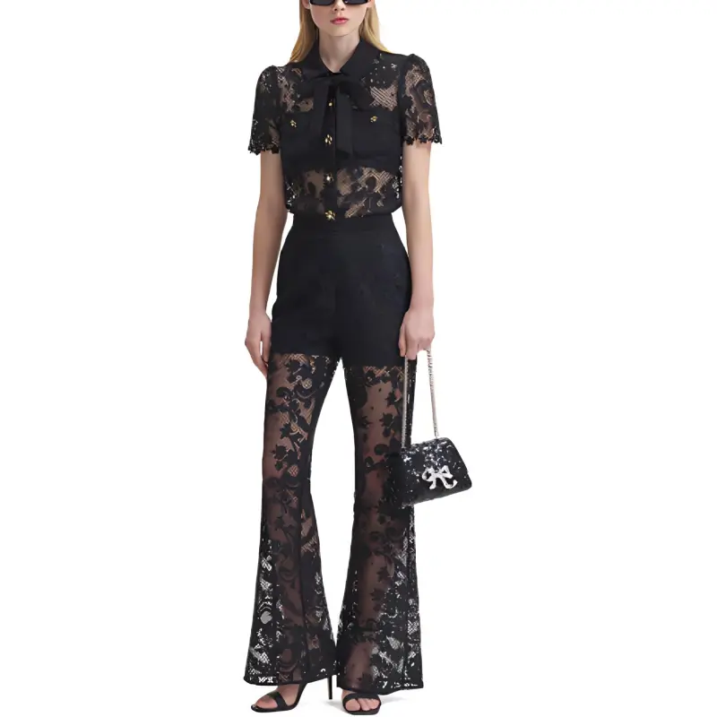 Self-portrait Casual Pants Women's Black-1
