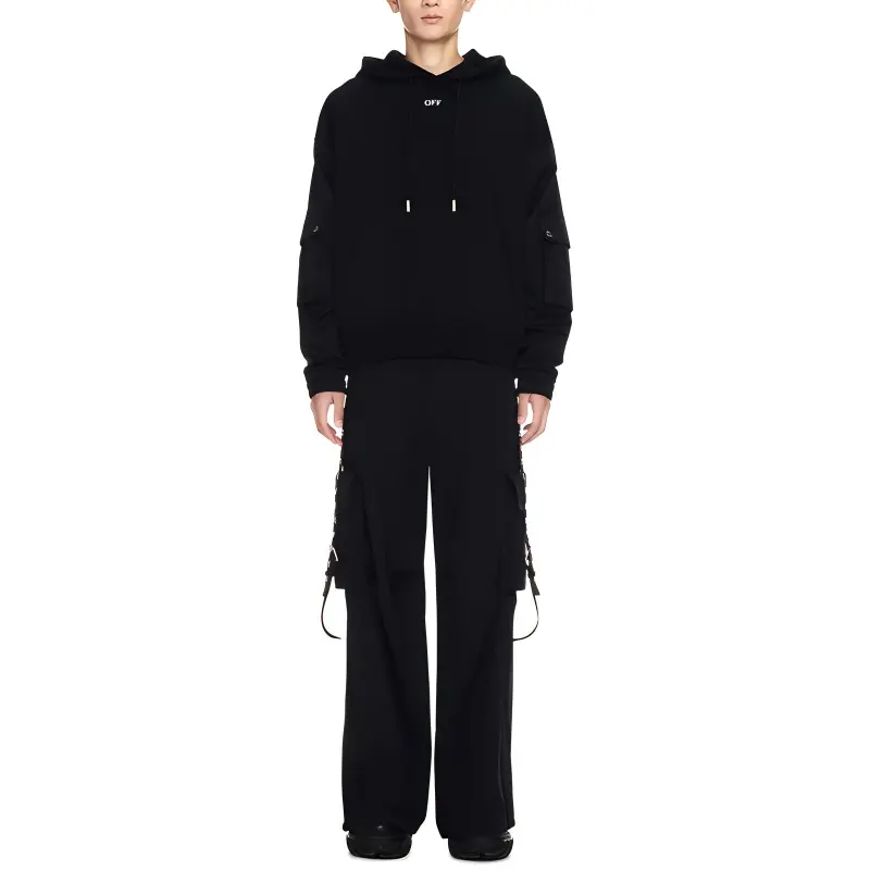 OFF WHITE Logo print Cotton Hoodie-1